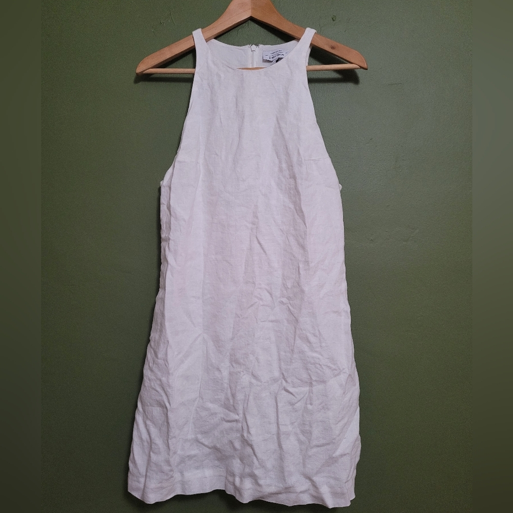 & Other Stories White Linen Sleeveless Dress - Size 8